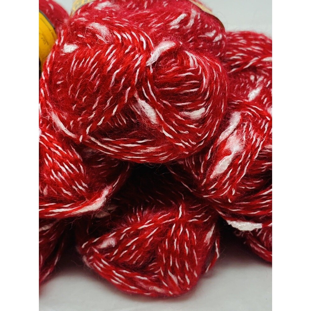SCHACHENMAYR NOMOTTA MARILYN YARN MOHAIR VISCOSE 8 50g SKEINS RED W/ WHITE - Picture 12 of 12